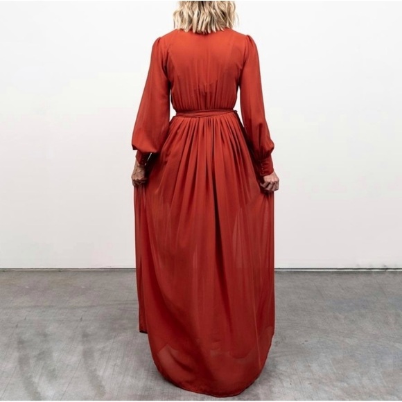 Baltic Born Celine Rust Faux Wrap Maxi Dress Bridesmaid Formal Wedding Guest - Picture 15 of 16